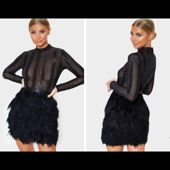 Dresses & Skirts - Black faux fur dress